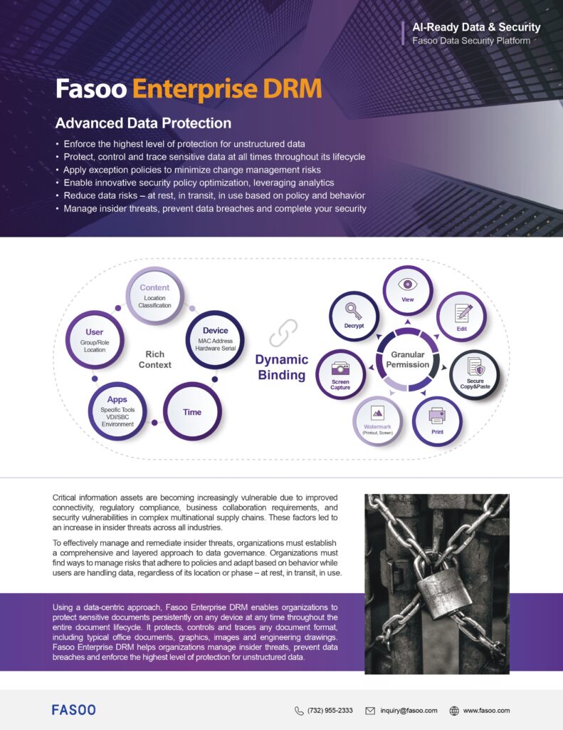 Fasoo Enterprise DRM Brochure Fasoo Enterprise DRM Brochure