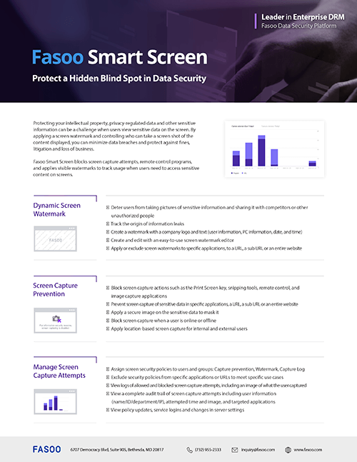 Fasoo Smart Screen Technical Datasheet Fasoo Smart Screen Technical Datasheet
