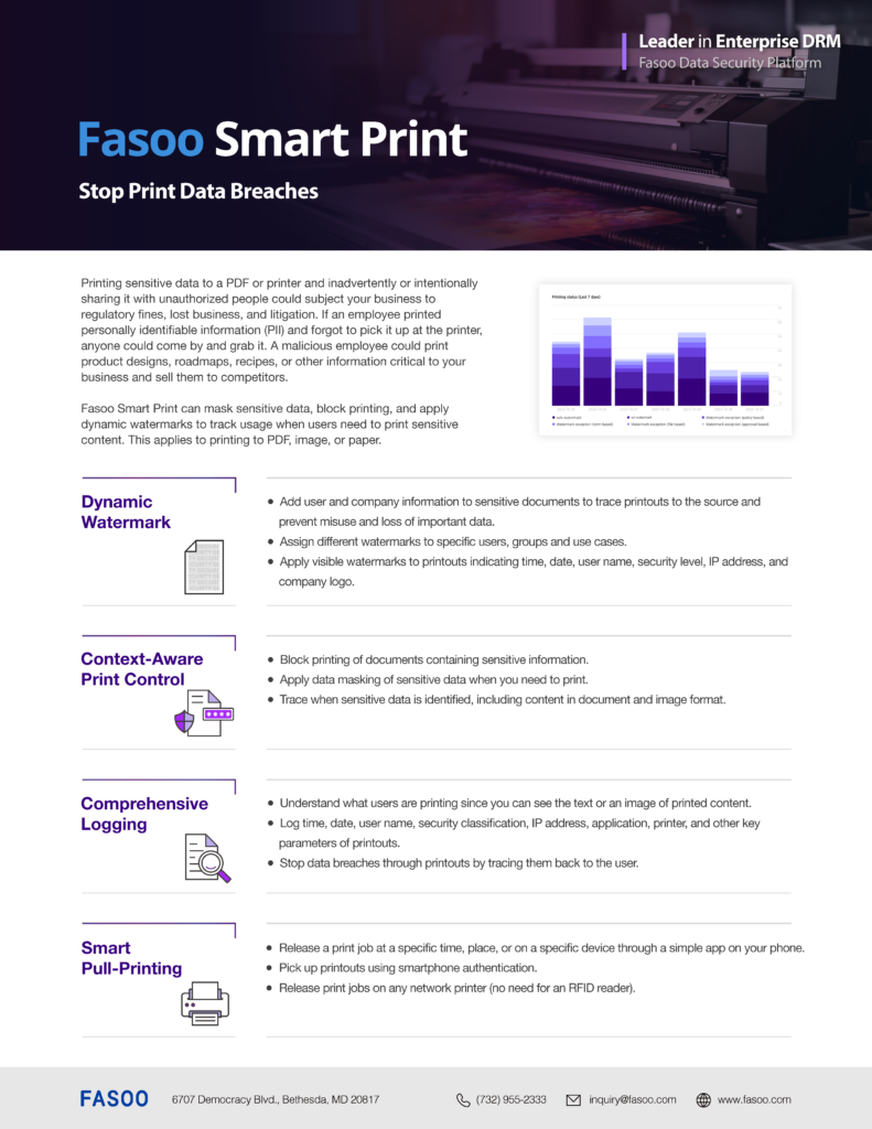 Fasoo Smart Print Technical Datasheet Fasoo Smart Print Technical Datasheet
