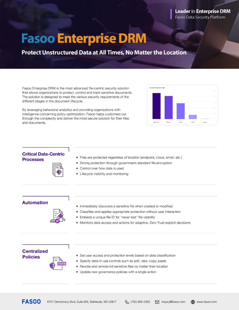 Fasoo Enterprise DRM Technical Datasheet Fasoo Enterprise DRM Technical Datasheet