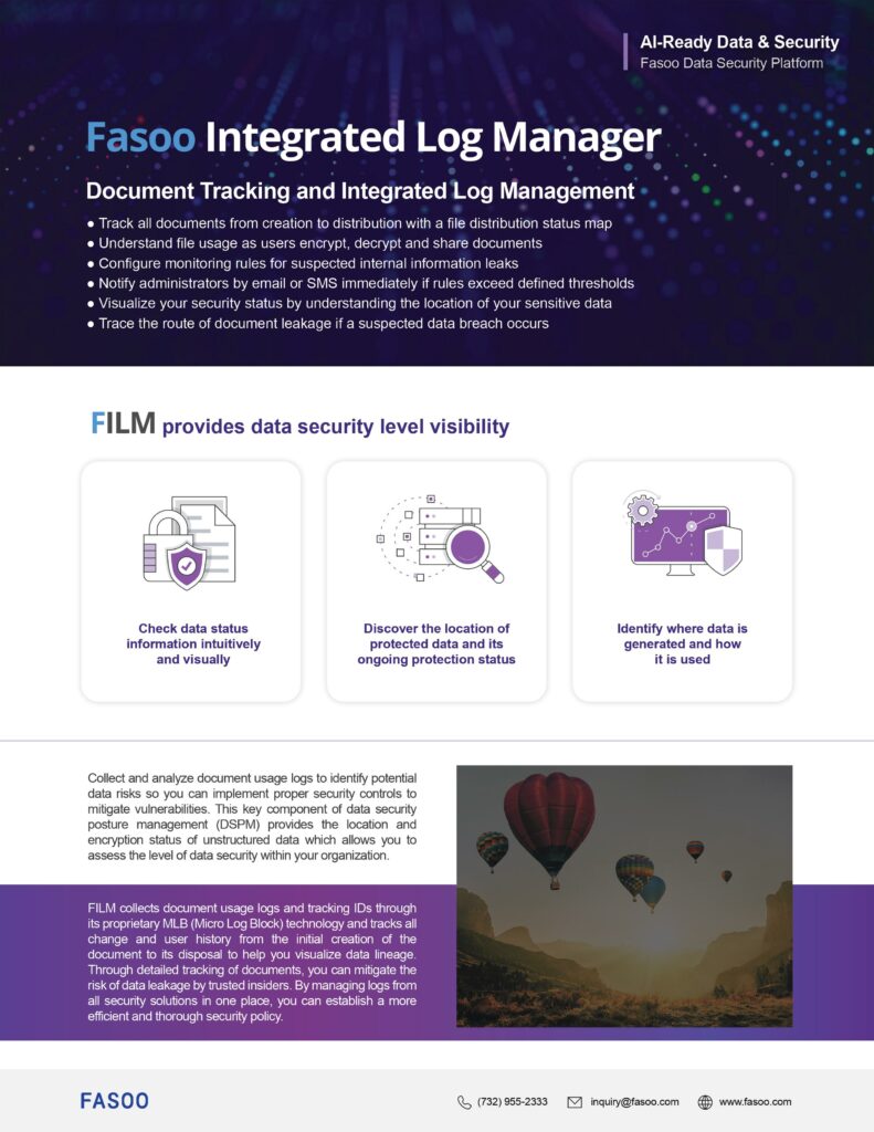 Fasoo Integrated Log Manager Brochure Fasoo Integrated Log Manager Brochure
