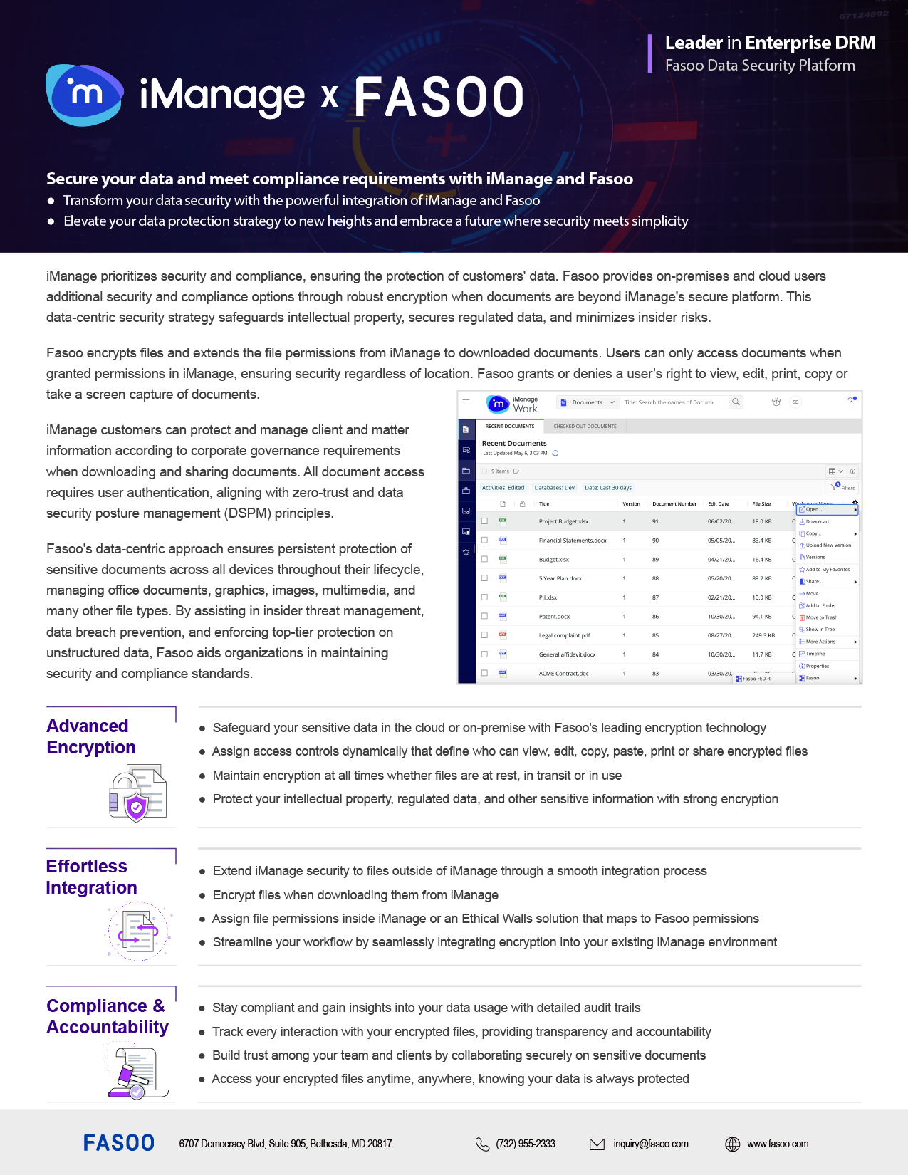 iManage x Fasoo Integration Overview