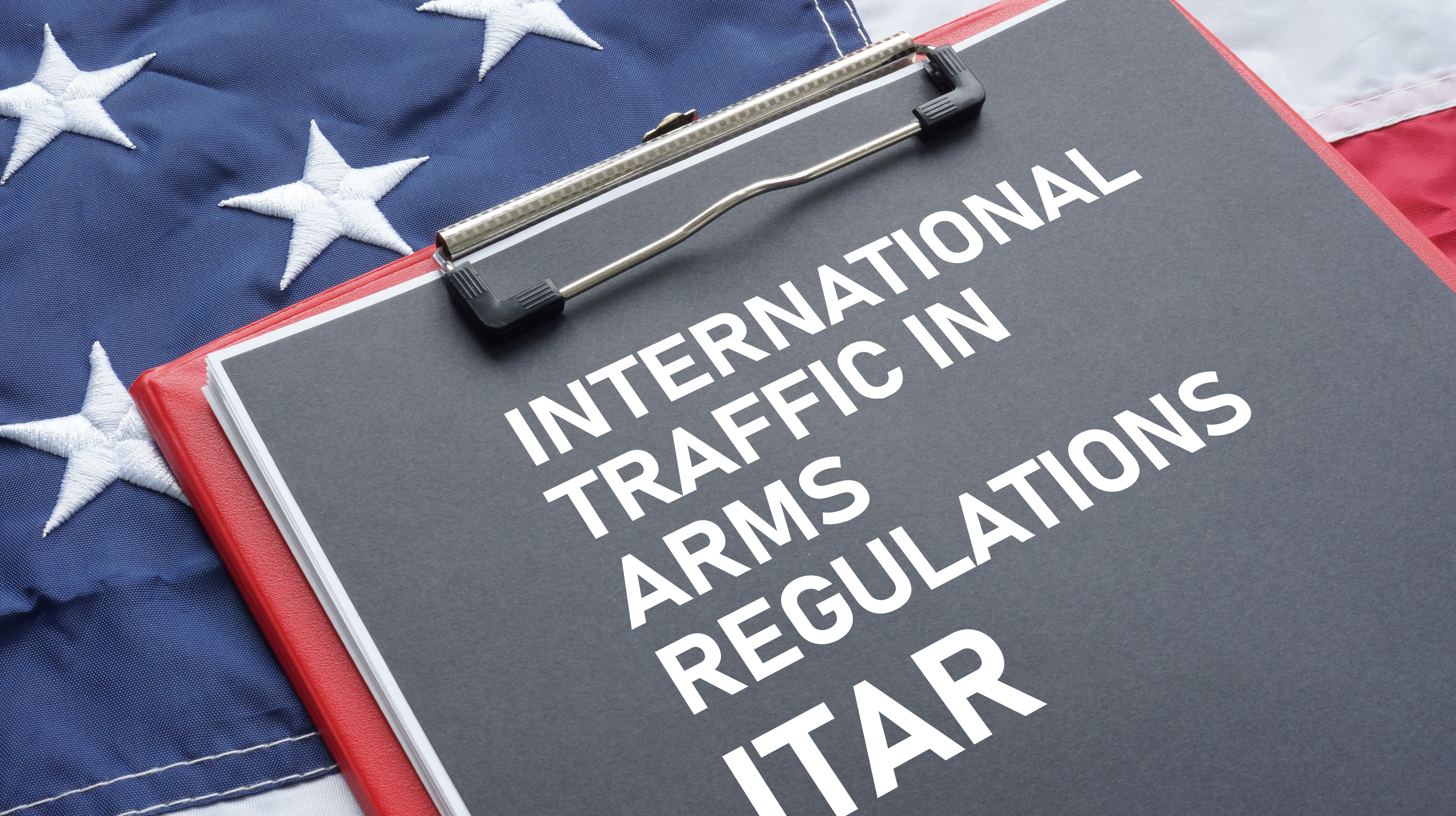The International Traffic in Arms Regulations ITAR is shown using a text