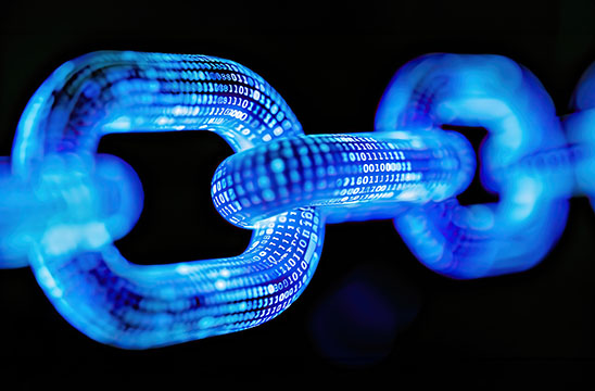 blockchain digital chain made up of 1s and 0s binary coding crypto currency technology background